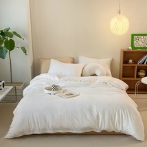 White Comforter Sets Queen White Bedding Comforter Sets Full Plain White Bed Com - £108.38 GBP