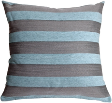 Brackendale Stripes Sea Blue Throw Pillow 22x22, Complete with Pillow Insert - £50.31 GBP