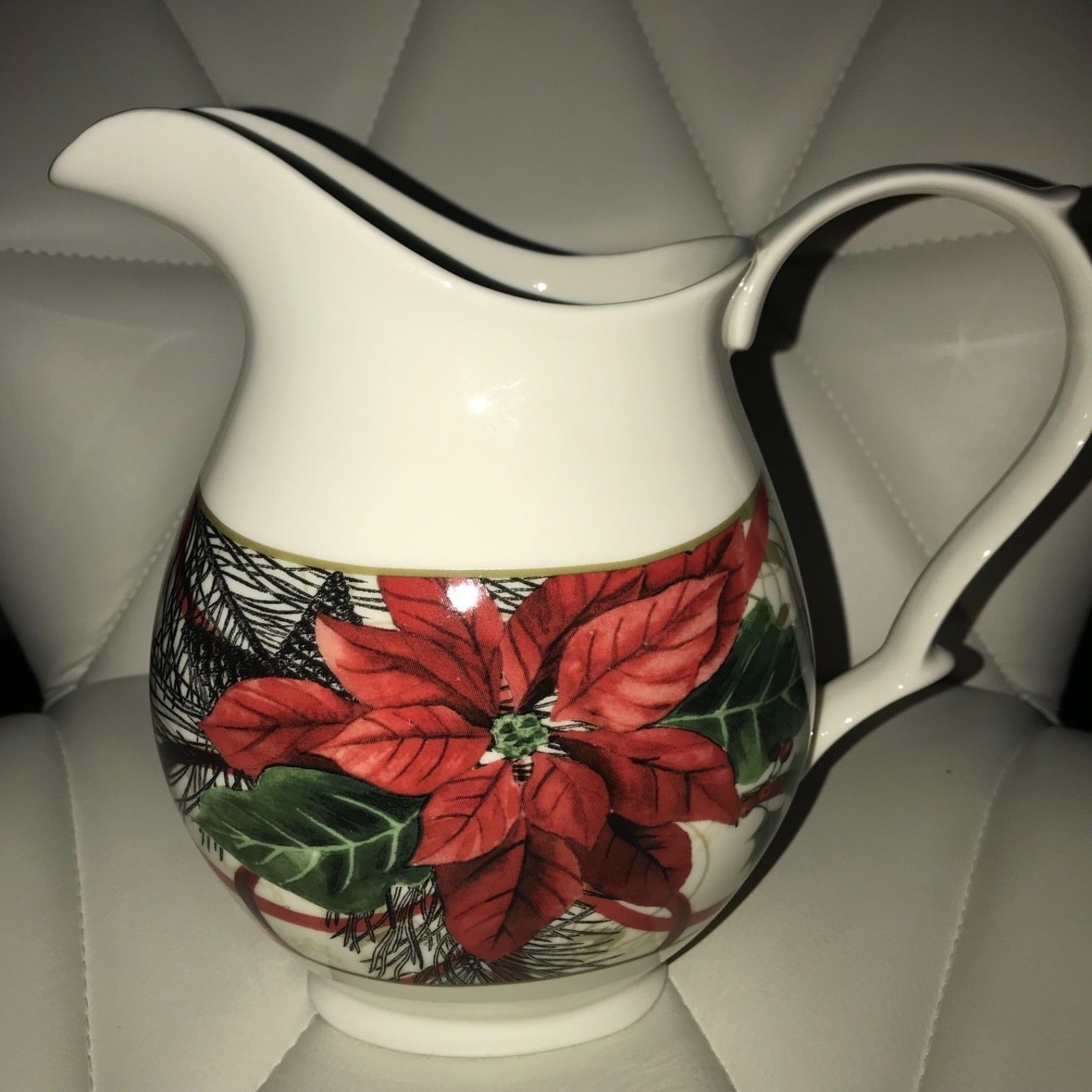 222 FIFTH Holidays Wishes Christmas Milk Water Pitcher ~NEW ~ - $37.99