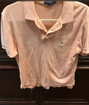 VINTAGE RALPH LAUREN MENS L POLO SHIRT salmon pink Large  - £15.71 GBP