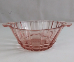Vintage Anchor Hocking Old Café Pink Depression Glass 2.75&quot; Double Handled Bowl - £9.10 GBP