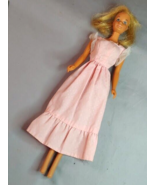 Sunset Malibu Barbie Doll 1974 #1070 Mattel Korea Blonde w/ Pink Dress - £16.99 GBP
