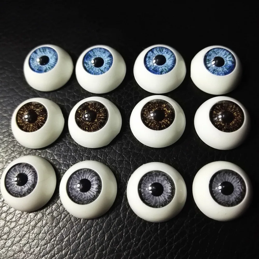 12pcs(6pairs) 16mm Doll Eyeballs Half Round Acrylic Eyes for DIY Doll Bear - £9.28 GBP