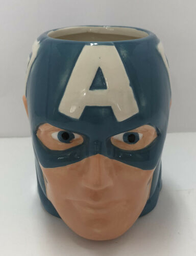 Captain America Sculpted 3D Ceramic Coffee Mug Cup Marvel Comics - £7.83 GBP