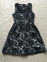 Just Ginger women&#39;s Size S Small Lace Dress Black Cream Short Sleevless - £4.01 GBP
