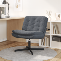  Swivel Relaxing Chair Dark gray 63 x 75 x 76 cm Velvet - $5,328.71 MXN