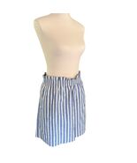 J Crew Factory Linen Cotton Paperbag Waist Skirt Size 8 Blue Striped Preppy - $403.94 MXN