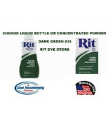 DARK GREEN #35 RIT Fabric DYE choose Liquid Bottle or Powder Concentrate - $392.52 MXN+