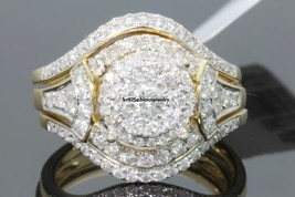 Ladies 14K Yellow Gold Over Diamond Engagement Ring Princess Wedding Bri... - $110.91