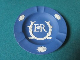 1953 Royal Blue Jasper Coronation Ashtray Queen Elizabeth - £99.46 GBP