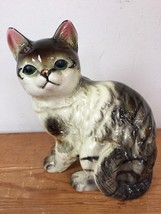 Vintage Ardalt Lenwile Hand Painted Porcelain Japanese Tabby Cat Figurin... - $149.99