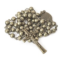 Nazareth Store Combat Design Bronze Rosary Beads Beaded - £35.05 GBP