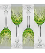 Faberge Odessa Lime Green Crystal Wine Glass - $275.00