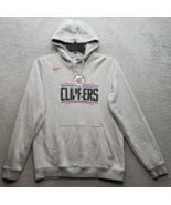 NBA LA Clipper Nike Hoodie Basketball Mens Medium Gray Fleece Lined Draw... - $452.22 MXN