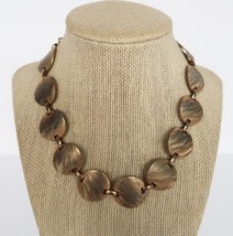 Vintage Sperry brushed textured gold tone shield necklace - £15.71 GBP