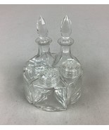 Set Of 5 Oil Vinegar Salt Pepper Set Triangles - 2 With Stoppers - £14.10 GBP