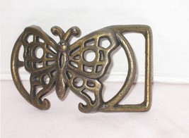 Vintage Cut Out Butterfly Brass Belt Buckle; Unbranded  - £19.00 GBP