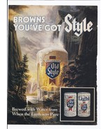 80&#39;s Heileman Old Style Bear Print Ad Vintage NFL Browns 8.5&quot; x 11&quot; - €17,21 EUR
