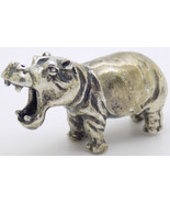 Vintage Italien Fait à la Main Véritable Argent .800 Hippopotame Figurin... - $79.07