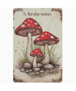 Red Mushroom Metal Bar Sign Funny Vintage Look Metal Signage Shroom Toad... - $19.35