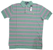 Polo Ralph Lauren Classic Fit Polo Shirt Green with Multicolor Stripes - $44.99