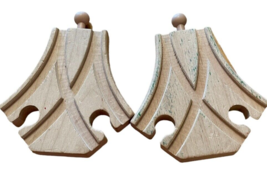 Thomas &amp; Brio Wooden Railway 2 Way Curved Split Switch Works with Set Of 2 - £7.00 GBP