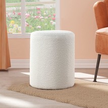 Modern Round Ottoman With Soft Padded Seat, Multifunctional Vanity Chair... - $103.95