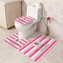 3Pcs/set Victoria&#39;s_Secret 12 Bathroom Toliet Mat Set Anti Slip Bath Mat... - $33.29+