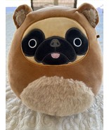 Squishmallows Brown Pug Puppy Fleece Plush Stuffed Animal Toy 8” - £11.55 GBP