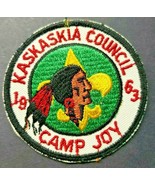 1963 B.S.A - Boy Scout of America Patch Kaskaskia Council Camp Joy 3&quot;  PB11 - £14.91 GBP