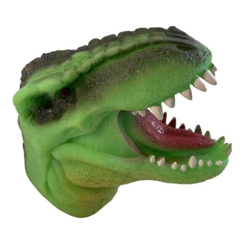 Dinosaur Puppet Schylling Soft Rubber Hand Puppet The Terrible Lizard GREEN NEW - $6.79