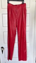 Siena New York Women&#39;s Vibrant Red Leather Pants Size 10 - $150.00