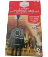 Holiday Time 3 Outlet Mechanical Timer w/4 Lighting Programs Light Sensor - £13.42 GBP