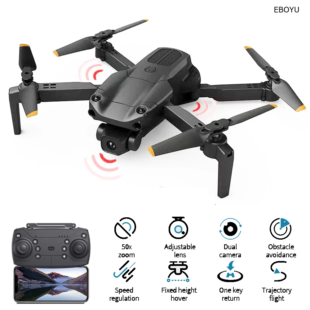 EBOYU S172 RC Drone 3 sides Avoid Obstacles WiFi FPV 4K HD Camera Altitude Ho - £41.78 GBP+