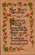 Vintage M.T. Sheahan (1903-1910) New Years Greetings POSTCARD-BK38 - £3.11 GBP