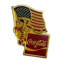 1996 Coca-Cola South Korea Olympics Hodori Tiger USA American Flag Lapel... - £4.62 GBP