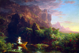 FRAMED CANVAS Art print giclee thomas cole voyage of life childhood - £31.06 GBP+