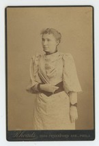 Antique c1880s Cabinet Card Lovely Woman Beautiful Dress Rhoads Philadelphia, PA - £7.43 GBP