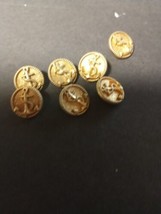 Lot Of 7 Anchor Buttons Metal,Gold Colored 5/8&quot; - £3.89 GBP