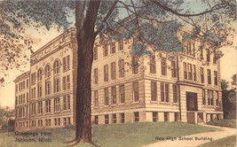 JACKSON Michigan Nuovo Alto Scuola Costruzione Cartolina 1910s - £7.52 GBP