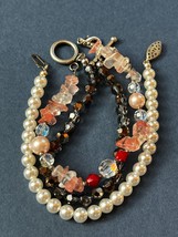 Lot of White Faux Pearl Black Faceted Iridescent &amp; Light Pink Faux Stone Nugget - £11.93 GBP