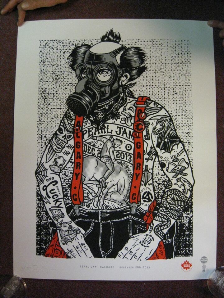 Pearl Jam Poster Calgary Dec 2 2013 S/N Silkscreen Variant - $8,973.43