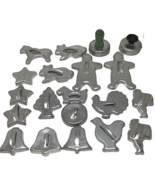 Metal Cookie Cutters Assorted Scottie Gingerbread Man Horse Bunny Santa ... - $33.87 CAD