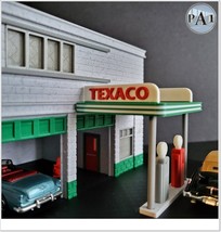 1:64 Scale Texaco Gas Station Compatible with Hot Wheels and Matchbox Diecast - £44.11 GBP