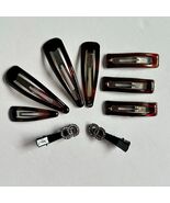 Vintage Hair Clip Lot Tortoise Snap Barrettes &amp; Rhinestone Clips 9 Pc - €21,21 EUR