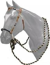 Bosal Rawhide Western Horse Tack Futurity Knot Leather Headstall Hair Reins - £113.72 GBP