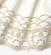 Sferra Christmas Tree Skirt Ivory Velvet Gold Beadwork Embroidery Bolzano NEW - £263.04 GBP