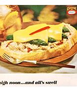 1966 Kraft American Cheese Slices Tuna Salad Sandwich Advertisement Dair... - $458.41 MXN