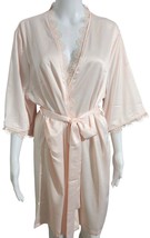 New Le Rose Silky Lace Trim Satin Kimono Robe SIZE M/L Blush Pink - $29.99