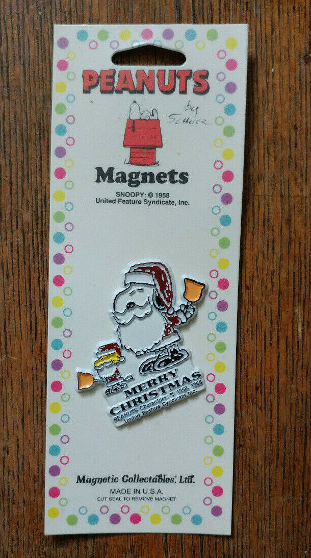 Vintage Peanuts Snoopy Woodstock Merry Christmas Fridge Magnet NEW MOC - $19.34